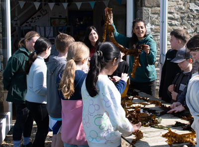 Children enjoying a workshop with Car Y Mor